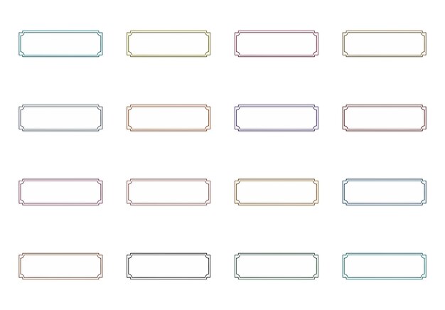 decorative rectangular frames elements set