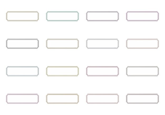 decorative rectangular frames elements set