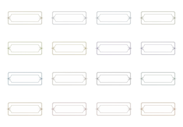 decorative rectangular frames elements set
