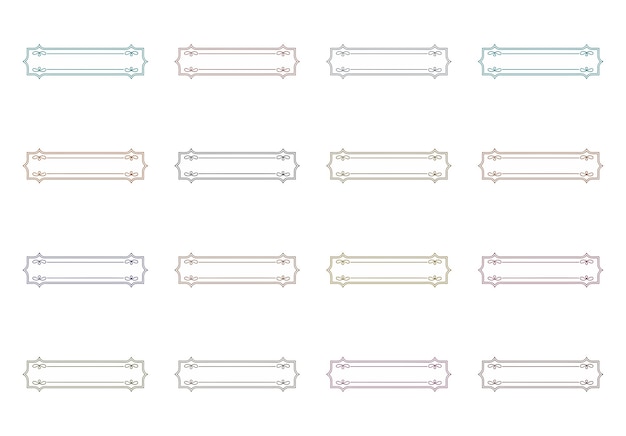 decorative rectangular frames elements set