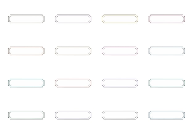 decorative rectangular frames elements set