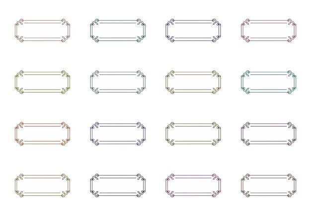 decorative rectangular frames elements set