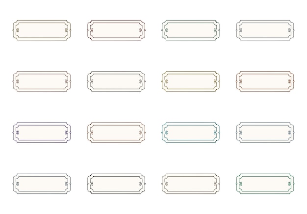 decorative rectangular frames elements set