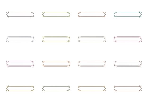 decorative rectangular frames elements set