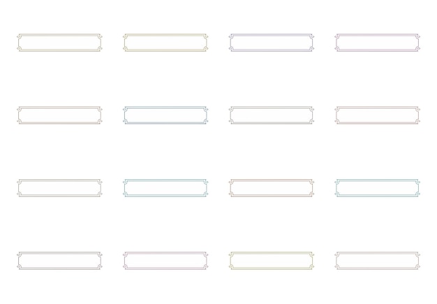 decorative rectangular frames elements set