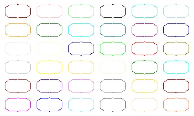 decorative rectangular frames elements set