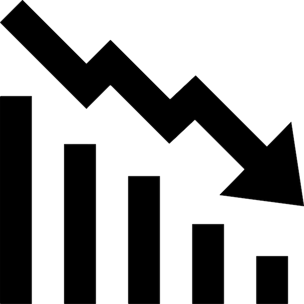decrease arrow sales going down report element