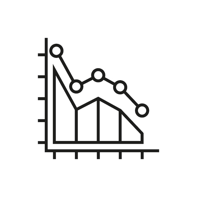 decrease diagram icon vector illustration analysis icon on isolated background statistics sign concept