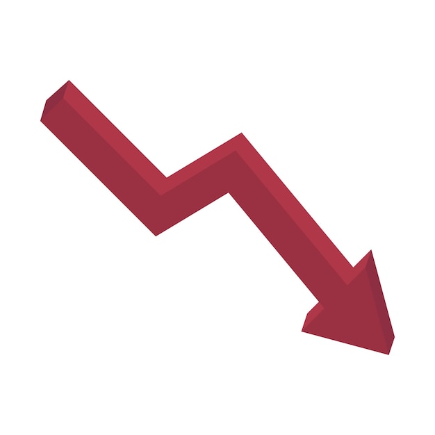 decrease graphs arrow down negative trend
