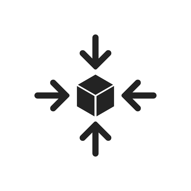 decrease icon sonstriction vector symbol simple black diminution icon