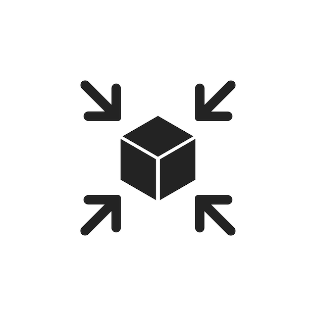decrease icon sonstriction vector symbol simple black diminution icon