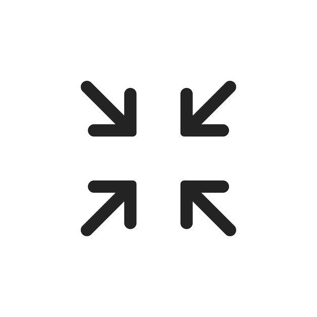 decrease icon sonstriction vector symbol simple black diminution icon