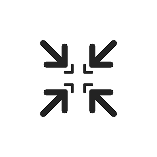 decrease icon sonstriction vector symbol simple black diminution icon