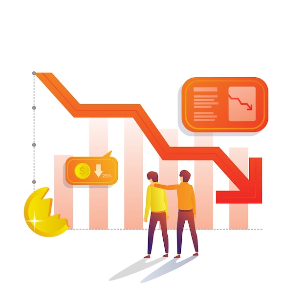 decrease rate and lost income flat illustration