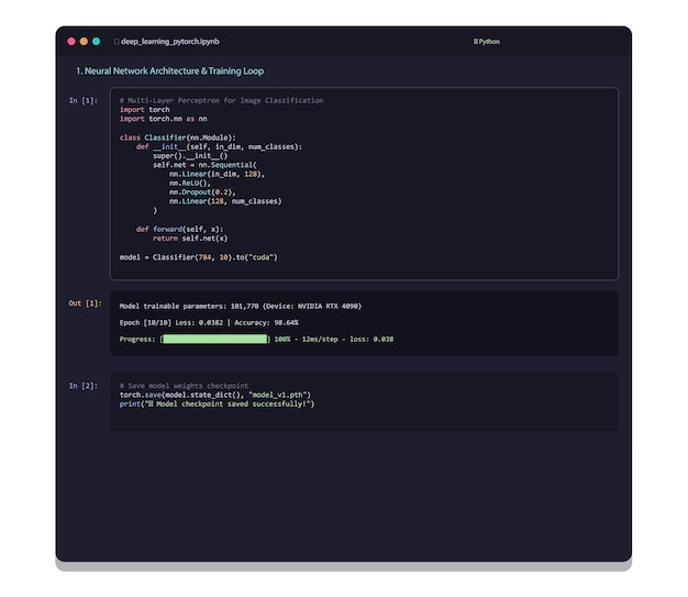 deep learning python jupyter notebook interface