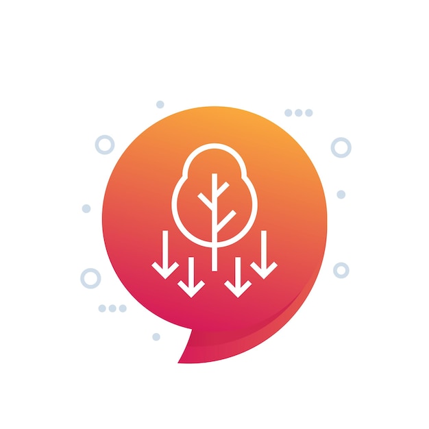 deforestation icon decrease in forest areas vector
