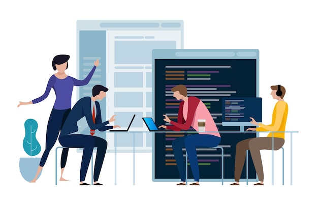 developing programming and coding technologies website design programmer working in a software