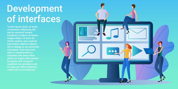 development of interfaces coding and programming of a website or application