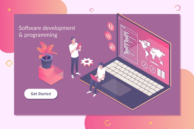 development of software and programming concept.