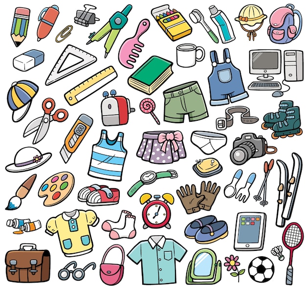 different objects set
