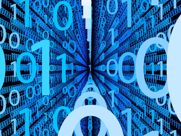 digital binary data and streaming binary matrix code background