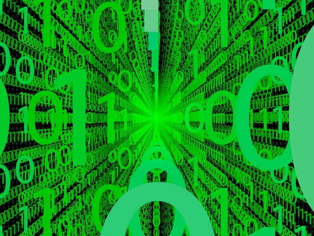 digital binary data and streaming binary matrix code background