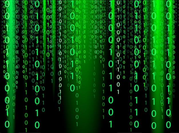 digital binary data and streaming binary matrix code background