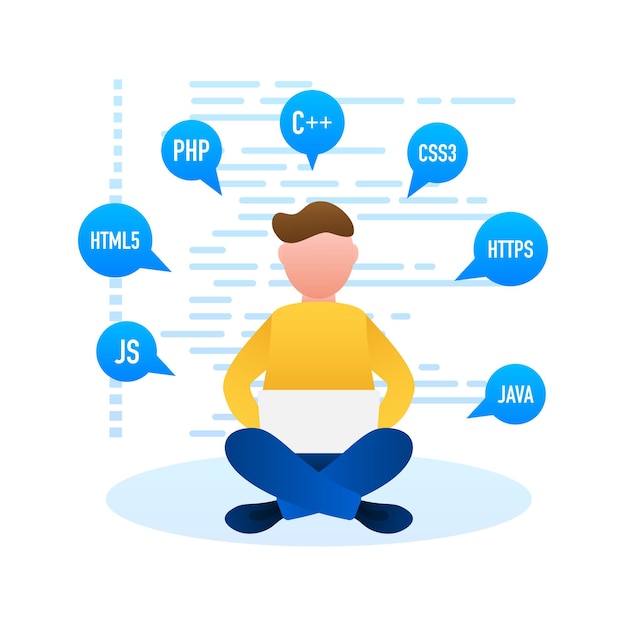 digital java code text. computer software coding vector concept. programming coding script java, digital program code on screen illustration. vector stock illustration