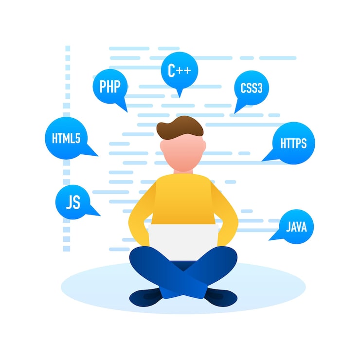 Vector digital java code text. computer software coding vector concept. programming coding script java, digital program code on screen illustration. vector stock illustration