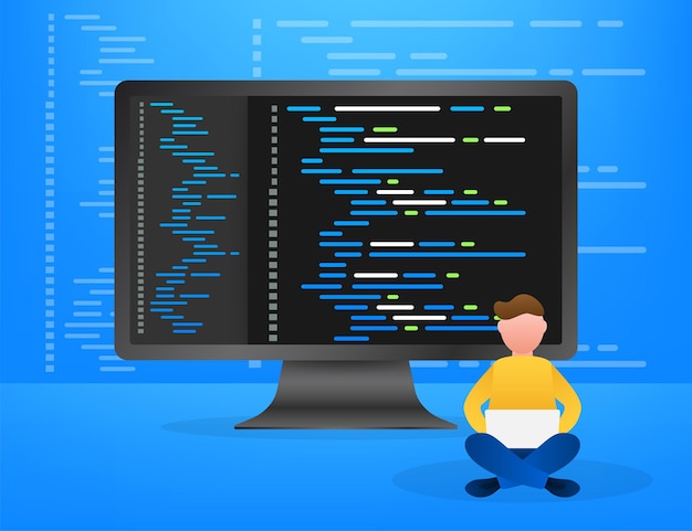 digital java code text. computer software coding vector concept. programming coding script java, digital program code on screen illustration. vector stock illustration.