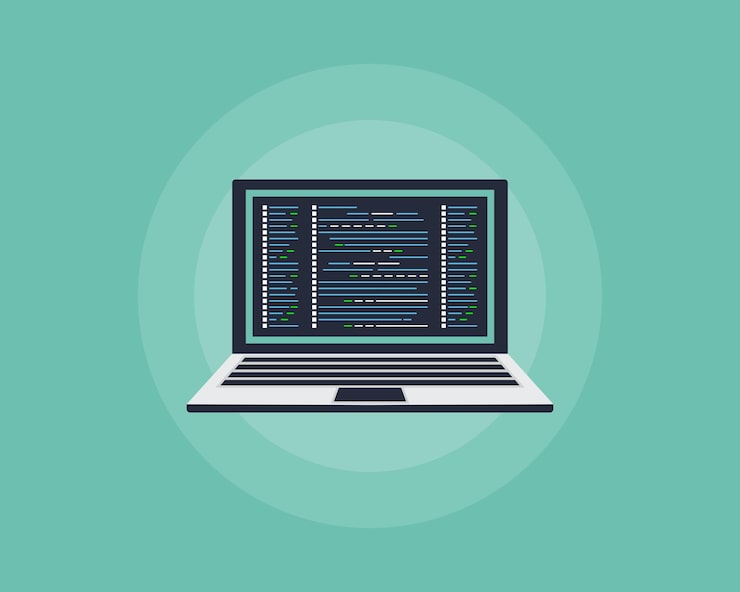 Vector digital java code text computer software coding vector concept programming coding script java digital program code on screen illustration vector stock illustration