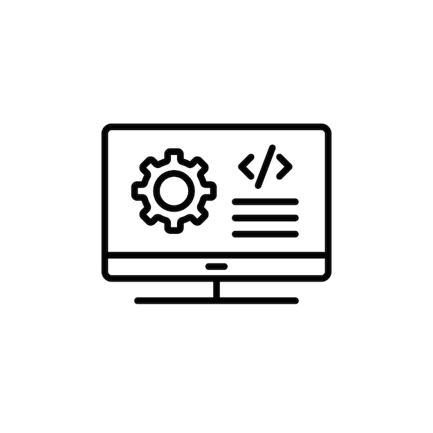 display code icon for programming and software development