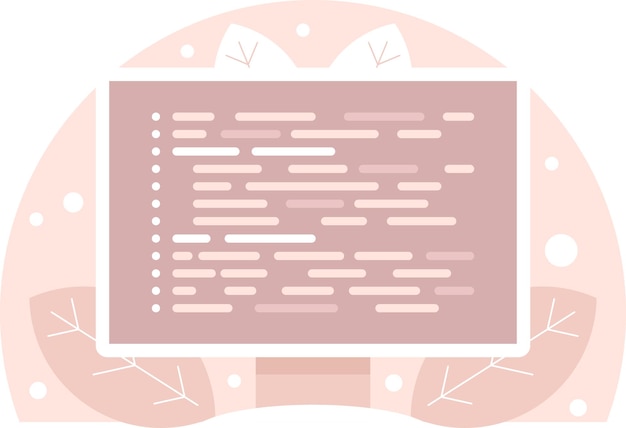 display screen with program code workplace of a programmer vector graphics