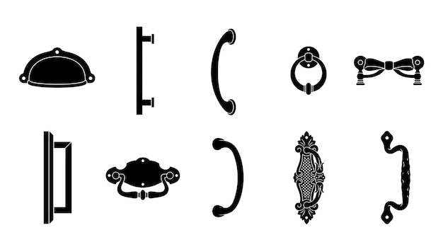 door handles and knobs elements set