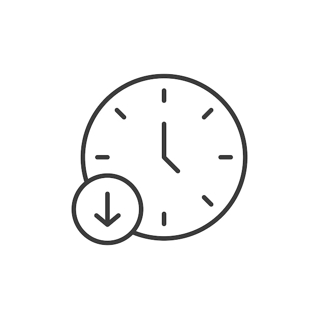down time icon set less time vector symbol reduce or decrease working or operation time sign save time icon
