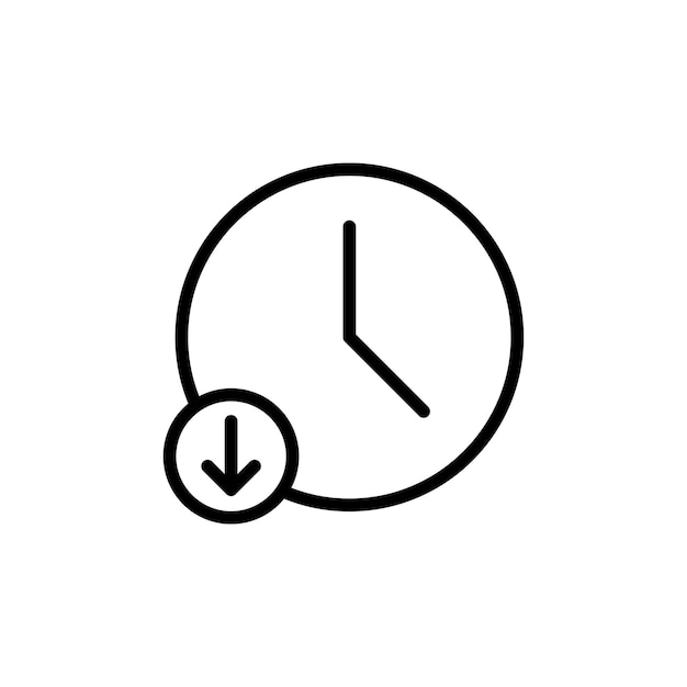 down time icon set less time vector symbol reduce or decrease working or operation time sign save time icon