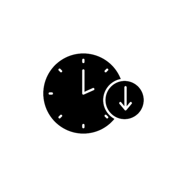 down time icon set less time vector symbol reduce or decrease working or operation time sign save time icon