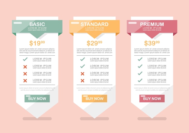 Drie vectorbannerinterface