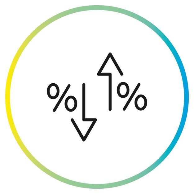 drop or rise interest icon cost rate decrease low price