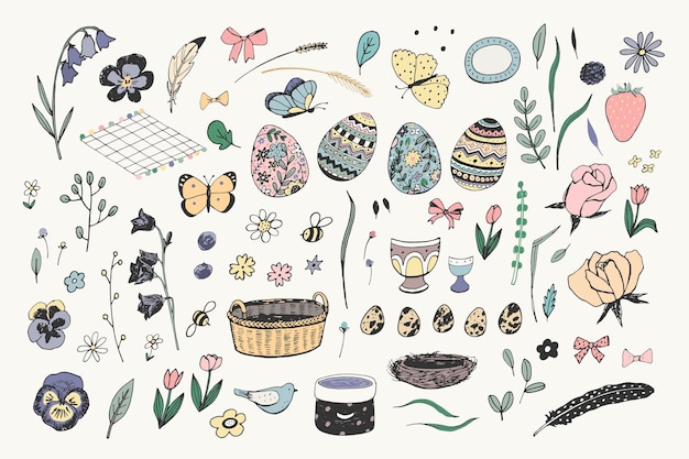 easter eggs seamless vector pattern