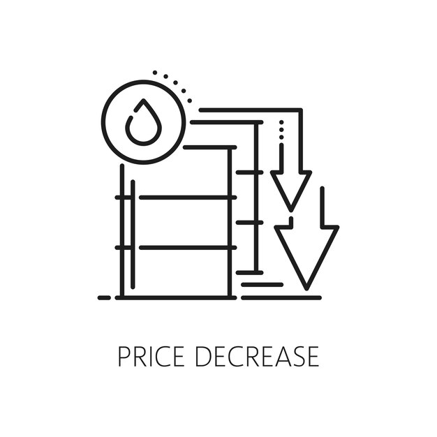 economic crisis icon price decrease of oil barrel
