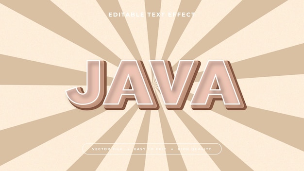 editable text effect beige java text on comic effect background