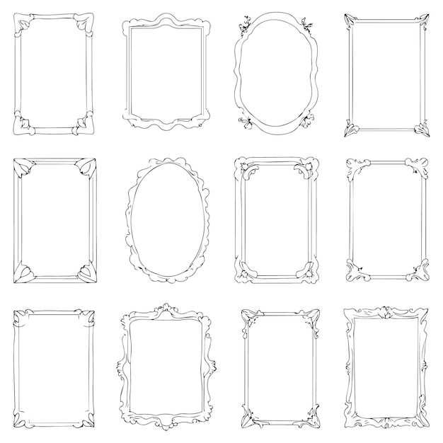 elegant vector of decorative rectangular frames rectangular calligraphic frames set vector
