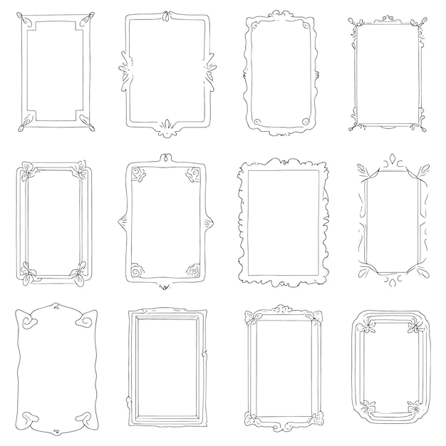elegant vector of decorative rectangular frames rectangular calligraphic frames set vector