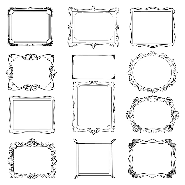 elegant vector of decorative rectangular frames rectangular calligraphic frames set vector