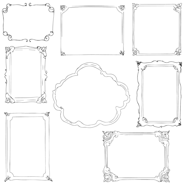elegant vector of decorative rectangular frames rectangular calligraphic frames set vector