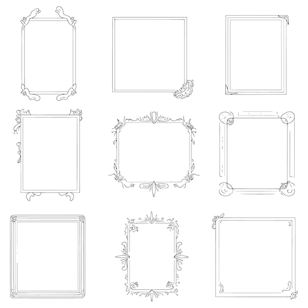 elegant vector of decorative rectangular frames rectangular calligraphic frames set vector
