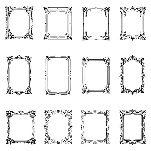 elegant vector of decorative rectangular frames rectangular calligraphic frames set vector