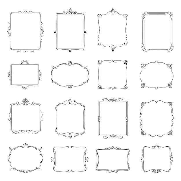 elegant vector of decorative rectangular frames rectangular calligraphic frames set vector