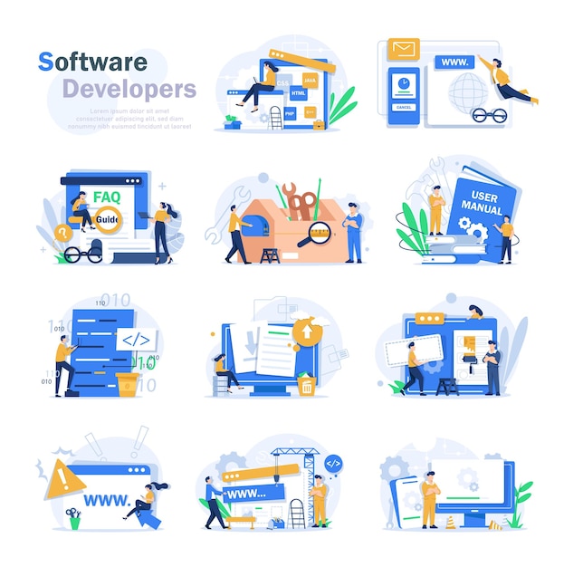 engineer team at project development, template for developer,coding develop